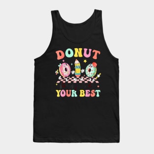 Groovy Donut Stress Best Test Day Teachers Kids Tank Top